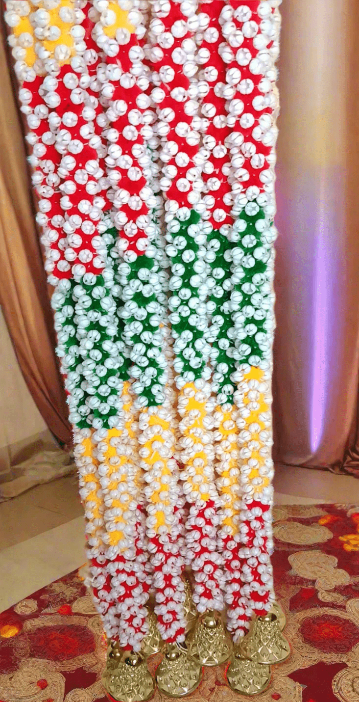 Marigold Flower Garland - Lohri & Wedding Party Decor, Valentine's Day Festival Backdrop, Temple Housewarming Decoration - KRIDHA DECOR