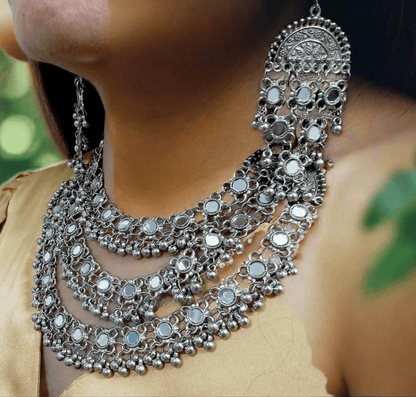 Oxidized Jewelry set bollywood necklace Indian Jewelry Bollywood jewelry ethnic necklace Traditional Jewelry Oxidized Necklace - KRIDHA DECOR