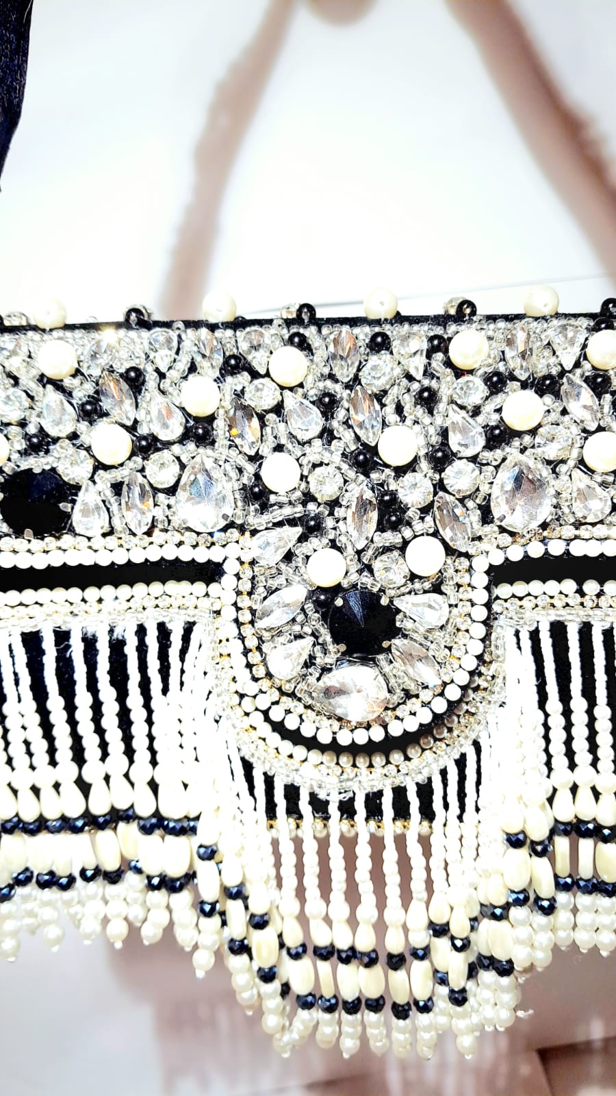 Pearl & Stones Luxury Clutch, Heavy Party Clutch Wedding Gift for Her Wedding Batwa Potli Bag Zari Purse Wedding Gift - KRIDHA DECOR