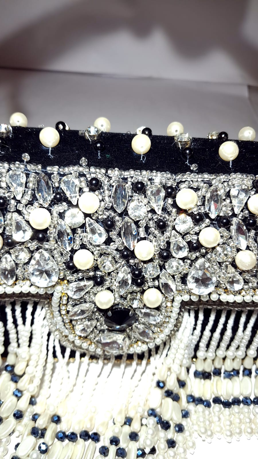 Pearl & Stones Luxury Clutch, Heavy Party Clutch Wedding Gift for Her Wedding Batwa Potli Bag Zari Purse Wedding Gift - KRIDHA DECOR