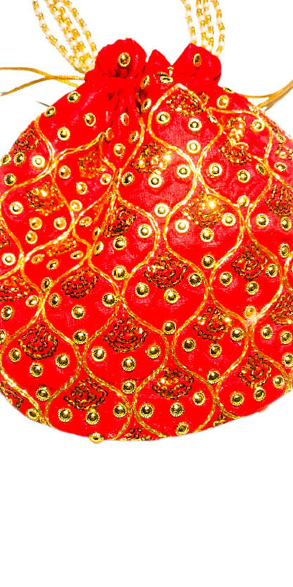 Potli Bag Hand Clutch gifts for bride wedding Ethnic Pouch Bead pearl - KRIDHA DECOR