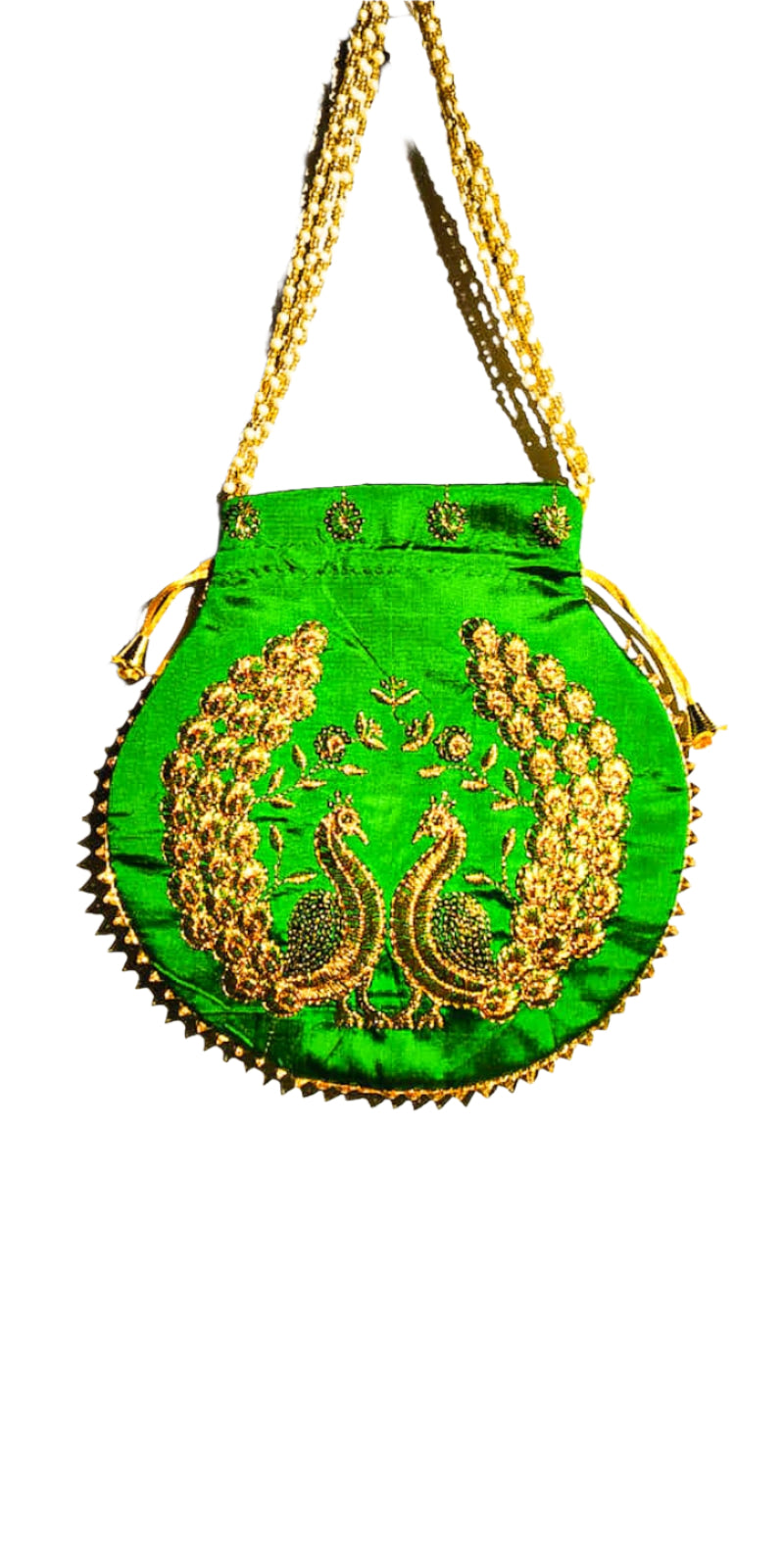 Potli Bag Women Zari Embroidered Hand Clutch HxL (cm) : 23x24 ) - KRIDHA DECOR