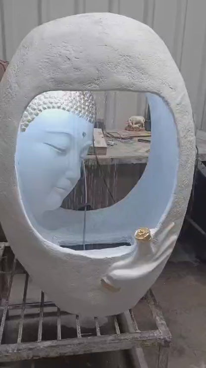 White Indoor & Outdoor Water Fountain, 85 x 62 x 30 cm