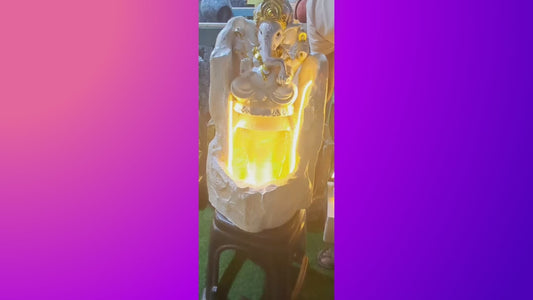 Ganesh Waterfall Fountain: LED Spiritual Garden Decor (2.5ft)