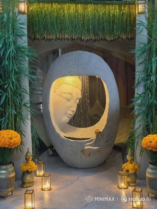 Indoor Buddha Water Fountain: Zen Home Decor Showpiece