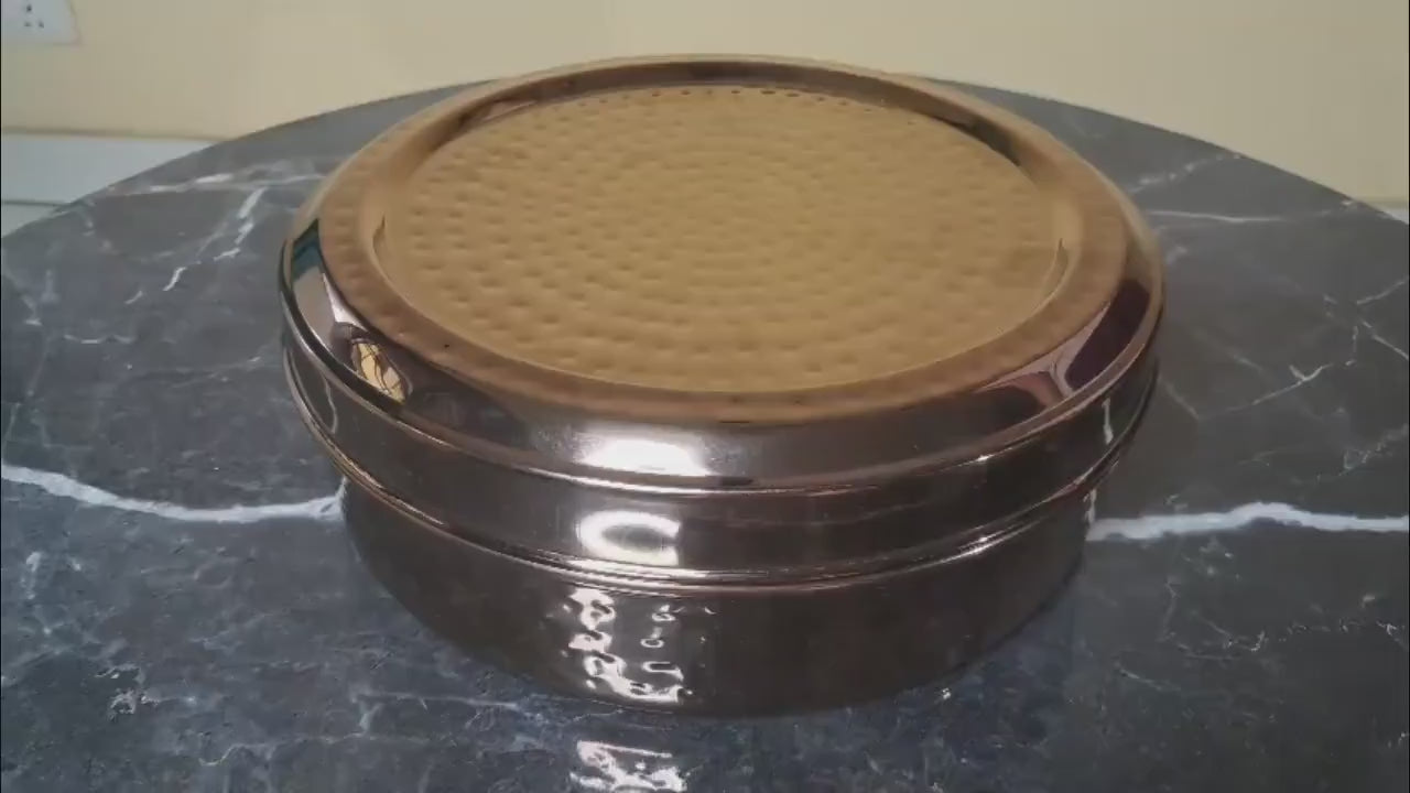 Handcrafted Brass Masala Dabba: 9" Spice Box with 7 Containers