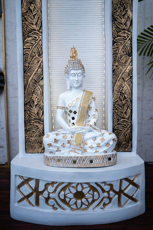 Slate Buddha Fountain 4ft | Resin Decor for Home & Garden - KRIDHA DECOR