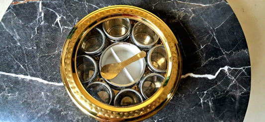 Stainless Steel Masala Dabba: 12-Compartment Indian Spice Box with Lid - KRIDHA DECOR