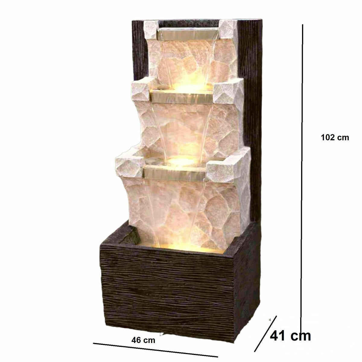 Tiered Waterfall Fountain with LED: Indoor/Outdoor Garden Patio Decor - KRIDHA DECOR