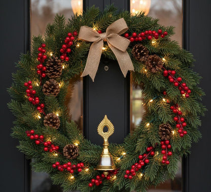 Wholesale Brass Temple Bell: Indian Pooja Mandir Door Hanging, Christmas Jingle Ornament - KRIDHA DECOR
