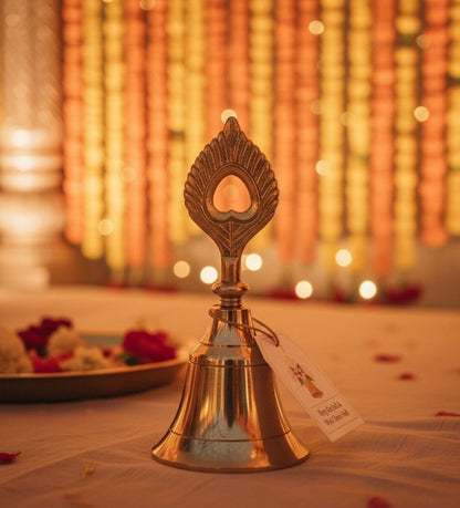 Wholesale Brass Temple Bell: Indian Pooja Mandir Door Hanging, Christmas Jingle Ornament - KRIDHA DECOR